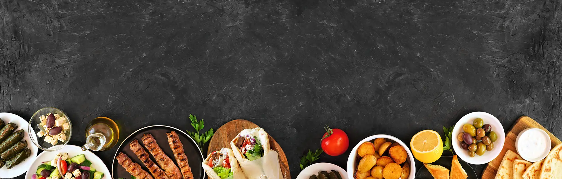 food over a slate