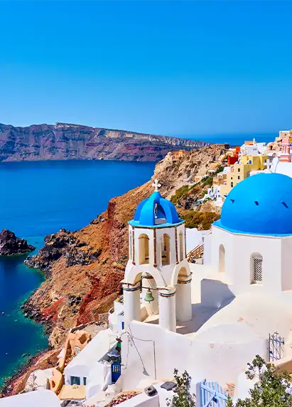 buildings over a cliff side